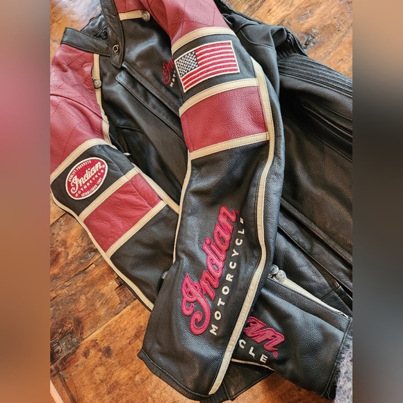 Indian Leather Cafe style jacket - size M - Picture 2 of 14